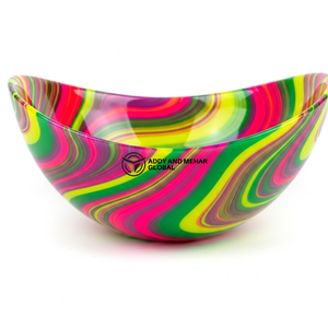 ชามเสิร์ฟตกแต่งหลากสีสัน ชามผลไม้และสลัดสไตล์โมเดิร์นสำหรับโต๊ะอาหาร ห้องครัว และบ้านสไตล์ร่วมสมัย - Product Image 5