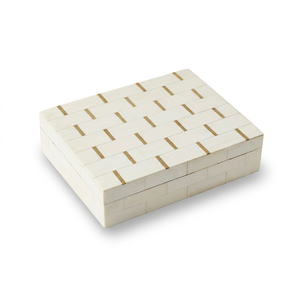 Organizador de Mesa Artesanal con Incrustaciones de Hueso, Diseño de Patrón de Hueso Entrelazado, Fabricación Personalizada al por Mayor, OEM, ODM, DECORYUG - Product Image 2
