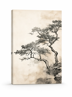 Grande toile texturée Wabi Sabi, art abstrait, peinture à l'huile d'arbre oriental, peinte à la main, décoration murale pour appartement moderne