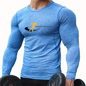 T-shirts de compression unisexes à manches longues en polyester spandex de haute qualité pour le sport - Product Image 1