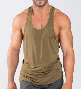 Wholesale High Quality Gym Muscle Custom Logo Men's Fitness Workout Loose Fit Bodybuilding <b>Vest</b> Gym <b>Stringer</b> Cotton Tank Top - Product Image 1