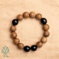 Bracelet en bois d'agar My Aga fiable, fait main au Vietnam, AL-SB-0004-12, avec 13 perles de bois d'agar naturel et 4 perles de corail, 12 mm