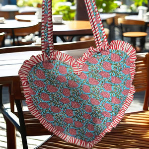 Sac fourre-tout pour femme en coton doux matelassé multicolore à volants, personnalisé, avec fermeture éclair, idéal pour l'été - Product Image 4