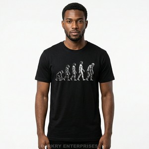 Camiseta para hombre con estampado gráfico de evolución de zombis, diseño divertido, camiseta de algodón personalizada, ropa de calle, fabricante de camisetas para hombre - Product Image 1