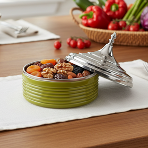 New Color Wood & Stainless Steel Serving Casserole | Hotpot Food Warmer Set Handicraft <b>Cookware</b> for Gulf Homes Premium Quality - Product Image 4