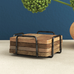 Sous-verres en bois de luxe en gros, forme carrée, texture artistique classique, supports de tasses décoratifs pour la maison à prix abordable - Product Image 6