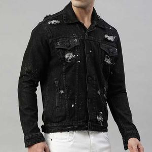เสื้อแจ็คเก็ตยีนส์ผู้ชาย LUXE ATTIRE INDUSTRY ขายส่งราคาถูก แฟชั่นลำลอง สีน้ำเงิน ผ้าฝ้าย ระบายอากาศได้ดี เหมาะสำหรับฤดูใบไม้ร่วง - Product Image 5