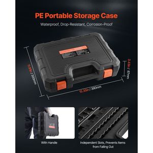 Set di 107 Pezzi di Chiavi a Bussola SAE e Metriche, Profonde, da 1/4 di Pollice, in Acciaio Legato S2 e Acciaio CrV, Esagonali/Torx/Torx Esterni/Antimanomissione/Estravagole - Product Image 5