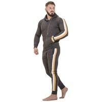 Chándal personalizado de 2 piezas de algodón 100% para hombre, chándal de forro polar tecnológico, conjunto de pantalones de chándal con rayas laterales para primavera - Product Image 2