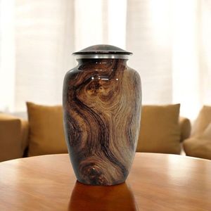 Smooth Finish Aluminum Urn for Human Ashes Adult Size-Sleek Surface Metal Cremation Urn - Even Texture <b>Memorial</b> <b>Vase</b> for Funeral - Product Image 2