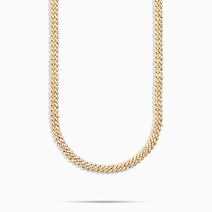 Luxury Silver Plated Hiphop <b>Rope</b> <b>Chain</b> Necklace with Round Brilliant Cut Channel Set Unisex Wedding Everyday Wear - Product Image 5