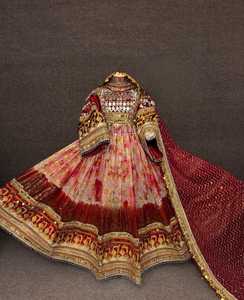 Vêtements ethniques afghans vintage de style nomade d'Asie centrale pour les fêtes et les mariages, respirants, à manches longues, style afghan. - Product Image 2