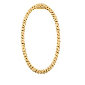 Premium Cuban link chain <b>necklace</b> in 18K yellow gold iced out with hand set lab grown diamonds bold hip hop luxury <b>statement</b> - Product Image 1