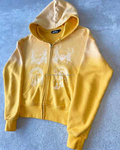 Sudadera con cremallera Vintage para hombre de peso pesado Sudadera con capucha de gran tamaño Logotipo personalizado Impresión de pantalla Gráfico Invierno Carta bordada en 3D - Product Image 3