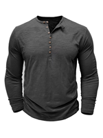 Men's Short Sleeve Henley T-Shirt Enzyme Wash Printed Graphic Breathable Jersey Knitted Cotton Regular Fit Casual V-neck Regular