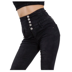 Jeans de mezclilla lavados de cintura media para mujer, estilo casual, con agujeros, a la moda, de corte recto, muy vendidos. - Product Image 5