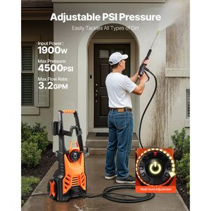 Idropulitrice Elettrica ad Alta Potenza 4500 PSI, 3.2 GPM, Macchina per Pulizia Rapida con Pressione Regolabile - Product Image 2