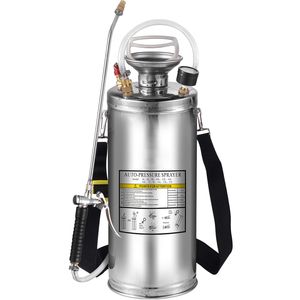 Spruzzatore in Acciaio Inox da 2 Galloni con Asta da 20 Pollici, Tubo Rinforzato da 3 Piedi, Pompa Manuale e Manometro - Product Image 6