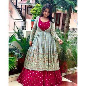 ชุดปาร์ตี้2XL ดีไซเนอร์สวมกับ lehenga choli Koti ที่สวยงาม - Product Image 6