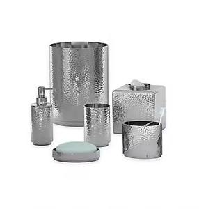 Accesorios de Baño de Metal Plateado de Lujo: Dispensador de Jabón, Jabonera, Portacepillos de Dientes y Contenedor para Toallitas - Product Image 2