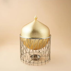 Olla caliente para servir comida árabe disponible en diferentes tamaños y colores, cazuela de acero con detalles de madera. - Product Image 6