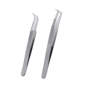 Ensemble de pinces à cils en acier inoxydable Madriq International, pointe incurvée et pointue, outil professionnel pour les cils, pointe fine 10 mm - Product Image 4