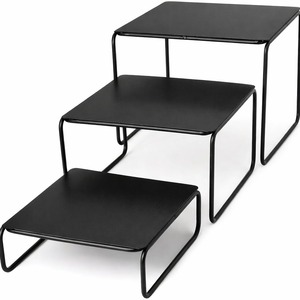 Modern Asian Decorative Metal Ladder Shelf Nesting Square Tabletop Display <b>Stand</b> Pre-Assembled Indoor Use - Product Image 2