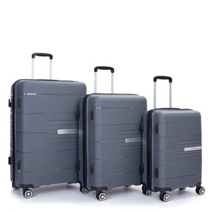 Doppio filatore ruote Hardshell valigia TSA Set leggero e resistente 3 pezzi (20/24/28) grigio 3 pezzi (20/24/28) - Product Image 2
