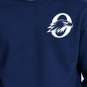 Navy <b>Blue</b> Men Sweatshirt Crew Neck <b>Long</b> <b>Sleeve</b> Pullover Casual Fleece <b>Top</b> Custom Logo Streetwear Winter Sportswear Wholesale - Product Image 5
