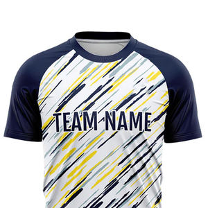 Camiseta de Fútbol Personalizada Sublimada para Hombre, Manga Corta, Absorbente de Humedad, Antibacteriana, de Secado Rápido, Cuello Redondo, 100% Poliéster, Nombre del Equipo - Product Image 4