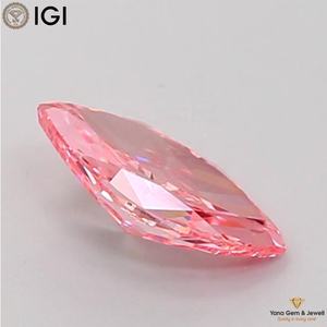 Diamant de laboratoire cultivé CVD de couleur rose vif fantaisie, clarté VS1, 1,00 CARAT, forme MARQUISE, avec certificat IGI, pour demande en mariage, pièce maîtresse - Product Image 4