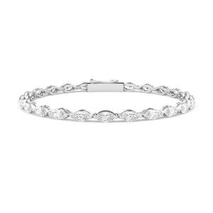 Bracelet tennis en diamant de laboratoire de forme marquise en platine - Élégant ensemble East West - Product Image 1