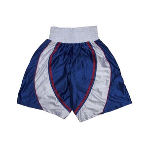 Shorts de boxe pour hommes, bleu, blanc, rouge, couleurs contrastées, respirant, polyester, vêtements d'arts martiaux, coupe régulière pour adultes, shorts de sport - Product Image 4