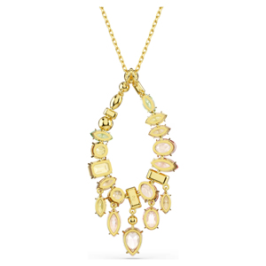 Luxury Gold Plated Pendant Necklace With Crystal Rhinestones Multi Color Pear Cut Stones <b>Box</b> Chain Women <b>Party</b> Jewelry - Product Image 2