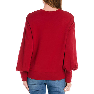 Sweat-shirt en velours de coton pour femme, style décontracté streetwear, col rond, personnalisable avec logo, OEM ODM, vente en gros, fournisseur d'usine, style premium - Product Image 3