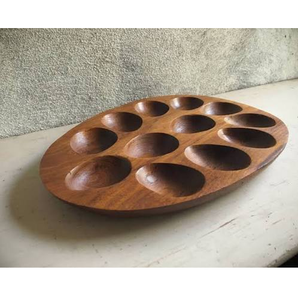 Plateau à œufs farcis en bois personnalisé, plateau à œufs farcis en bois de designer, plateau à œufs farcis réversible - Product Image 2