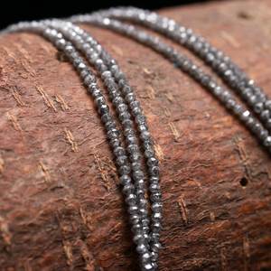Cuentas de Diamante Gris Natural Facetadas en Forma de Rondelle, Hilo de 15 Pulgadas, Cuentas de Diamante AAA para Fabricación de Joyería, Venta al Por Mayor - Product Image 5
