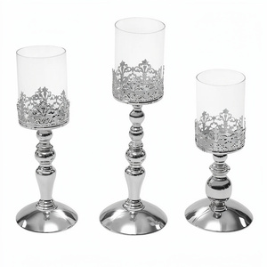 Luminaires décoratifs d'intérieur en verre et métal, style hurricane, pour bougies, pour la décoration de la maison et de mariages, pour la maison et les espaces de vie - Product Image 1