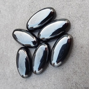 Hematite naturelle de qualité AAA+, grande forme ovale, cabochon à dos plat, pierres précieuses calibrées en gros, toutes tailles disponibles - Product Image 1
