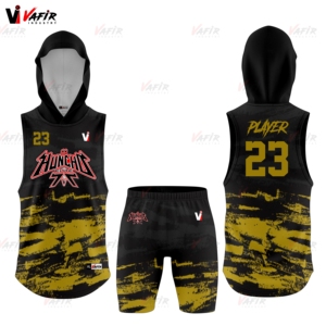 Tenue de football 7v7 sublimée imprimée, avec casque rembourré, gants respirants, antibactériens, séchage rapide, sans manches - Product Image 6