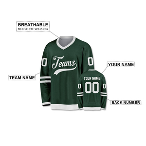Maillots de hockey sur glace professionnels à manches longues, légers, en tissu doux, à séchage rapide, avec impression personnalisée du nom et du logo de l'équipe, très demandés - Product Image 6
