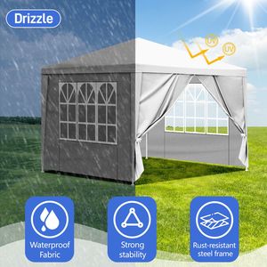 Tenda Pop-up Bianca 3x3m con Quattro Lati Impermeabili, Portatile per Uso Domestico - Product Image 2