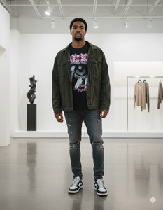 T-shirt surdimensionné noir pour homme, 100% coton, imprimé DTG personnalisé, effet délavé, col rond, manches classiques, style vintage - Product Image 2