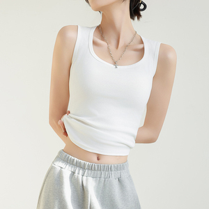 Camiseta Deportiva Corta Personalizable para Mujer - Sin Mangas, Tirantes Anchos, Capa Base, Logotipo Frontal, Transpirable, de Secado Rápido - Product Image 2