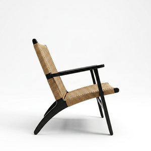 Fauteuil d'appoint en rotin nordique Xeno tressé avec accoudoirs en corde et assise en mousse durable pour salon, balcon, café - Product Image 2