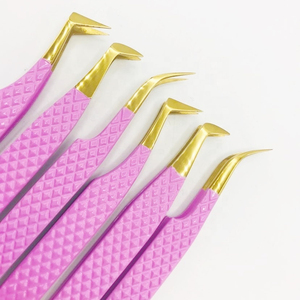 Pince à cils de précision à 45 degrés pour pose et retrait des cils, avec poignées ergonomiques antidérapantes et emballage personnalisé - Product Image 6