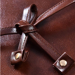 Tablier en cuir noir fait main pour barbier, en cuir de vache véritable avec sangle réglable, tablier en cuir pour salon - Product Image 5