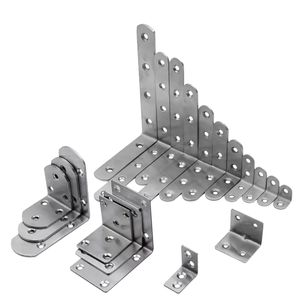 Support d'angle en acier inoxydable robuste pour meubles et étagères, support d'étagère à angle droit en acier inoxydable industriel - Product Image 1