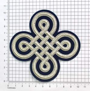 Parche Decorativo de Lujo con Bordado a Mano, Hilo Metálico y Nudos, Aplique con Efecto 3D en Relieve, Motivo Personalizado para Coser - Product Image 2