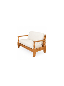 Sofá de exterior de mediados de siglo con cojines de tela, dos plazas, reposabrazos rectos, diseño convertible para muebles de sala de estar - Product Image 6
